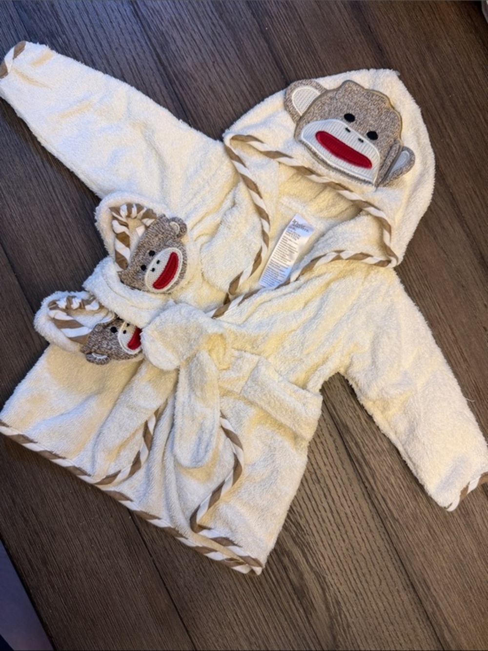 0-9Month Baby Boy Bathrobe And Slippers New Little Monkey